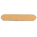 Satin Brass Plate w/Notched & Rounded Corners & 2 Holes (3"x1/2")